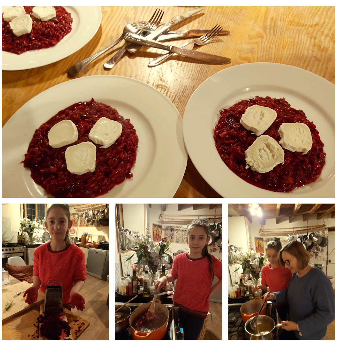 Beetroot risotto with goat’s cheese