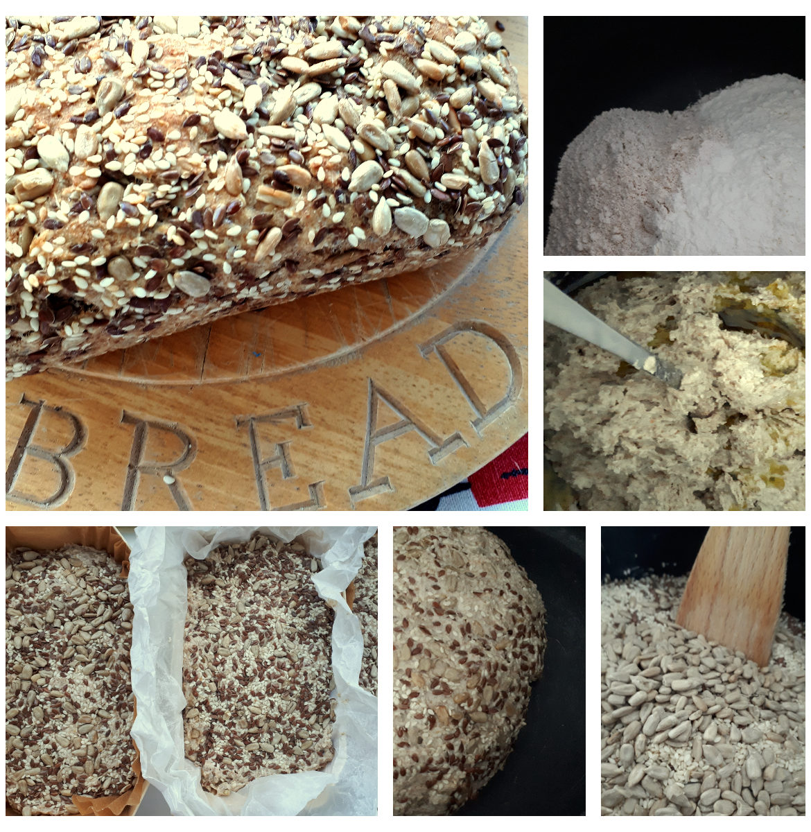 No knead multiseed bread