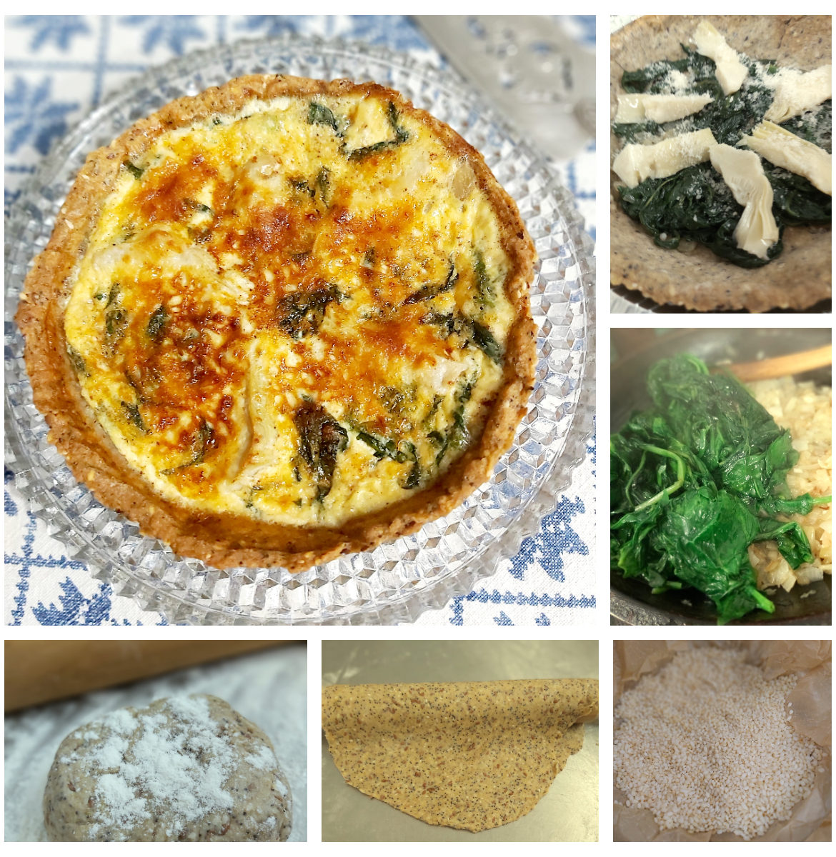 Artichoke, spinach and parmesan tart (Torta di carciofi e spinaci)