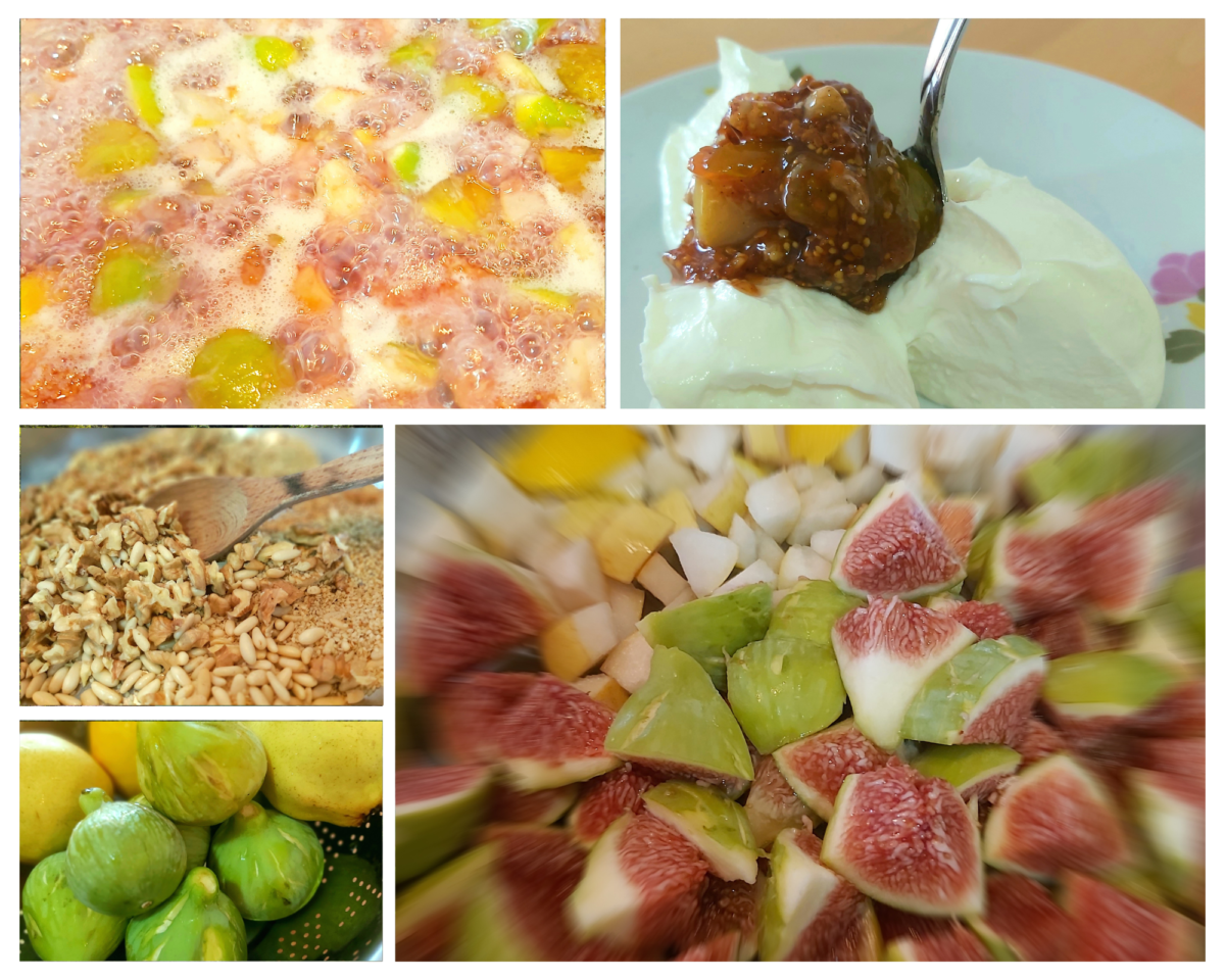 Fig, pear, walnut, pine nut, sesame preserve with mastic and aniseed